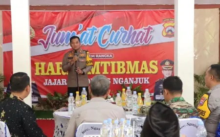 Baru Menjabat, Kapolres Nganjuk Sampaikan Pesan Kamtibmas Lewat Jumat Curhat