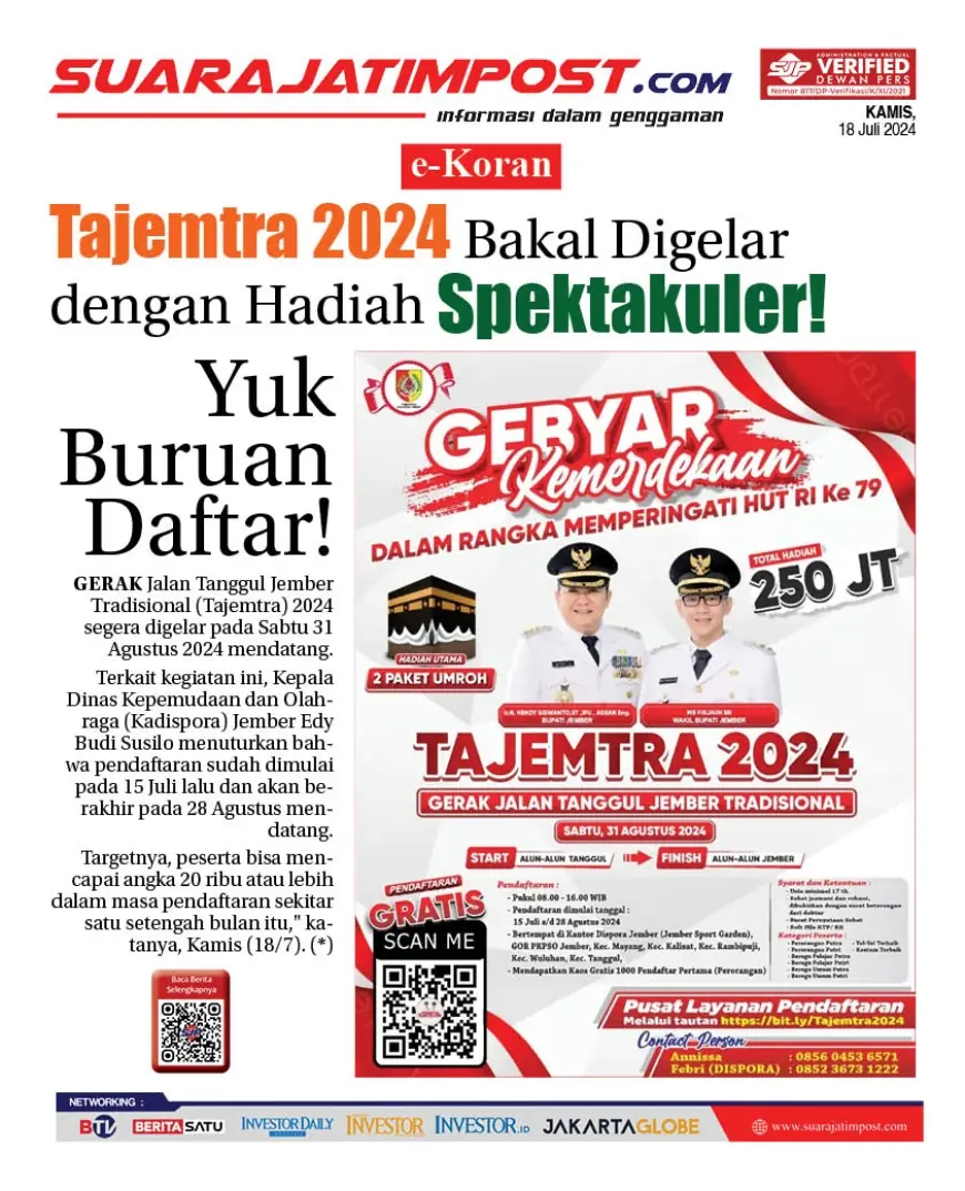 eKoran, Edisi Kamis, 18 Juli 2024