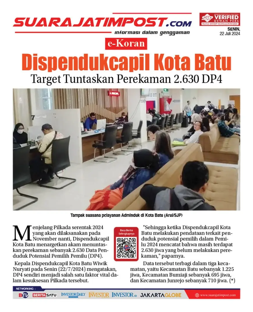 eKoran, Edisi Senin, 22 Juli 2024