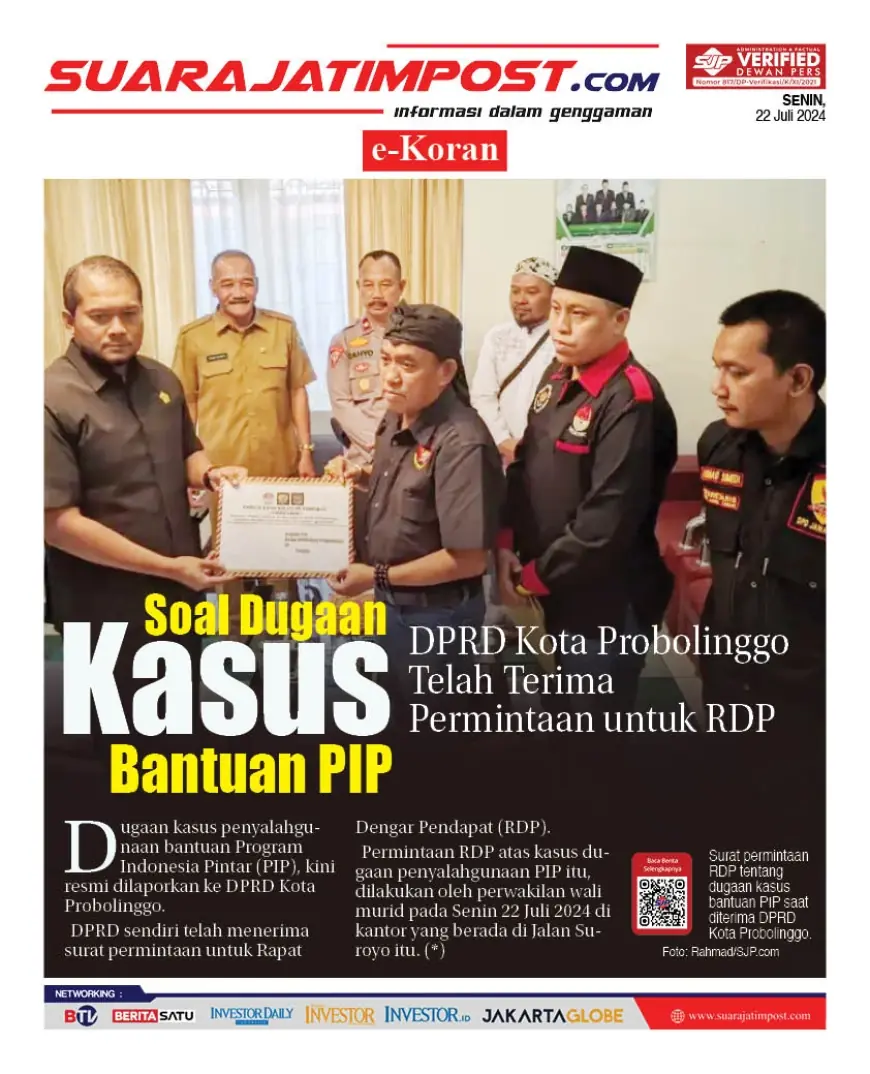 eKoran, Edisi Senin, 22 Juli 2024