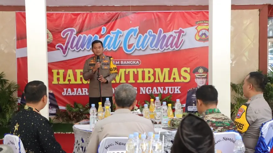 Baru Menjabat, Kapolres Nganjuk Sampaikan Pesan Kamtibmas Lewat Jumat Curhat