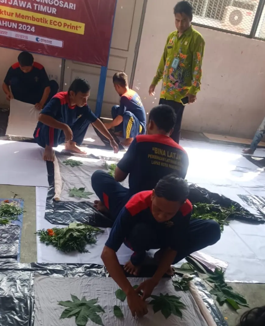 WBP Lapas Pasuruan Terus Berkarya Dengan Seni Batik Ecoprint