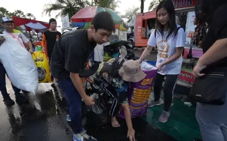 Puluhan Siswa Siswi di Jember Bersihkan Sampah Di Acara JFC Jember