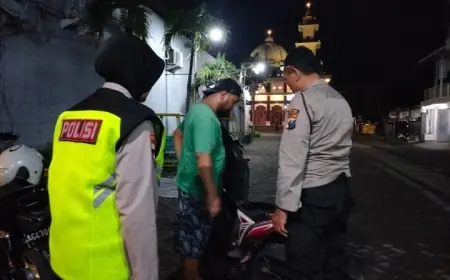 Cegah Kejahatan Jalanan, Polsek Kertosono Lakukan Patroli Malam
