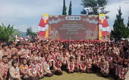 Gelar Apel Akbar Pramuka Tingkat Penegak se-Jatim Raih Tiga Rekor MURI Sekaligus