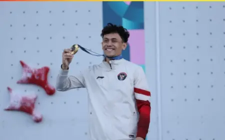 Veddriq Leonardo Sabet Emas Perdana untuk Indonesia di Olimpiade Paris 2024