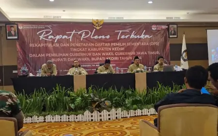 KPU Kabupaten Kediri Tetapkan DPS Pilkada 2024 dan Jumlah TPS