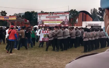 Sispamkota Polres Jombang Persiapan Pilkada 2024, Simulasi Tahapan Pengamanan Libatkan Ratusan Anggota