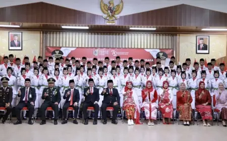 Bupati Jember Hendy Siswanto Kukuhkan Paskibraka Kabupaten Jember 