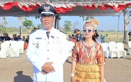 Untuk Pertama Kalinya, Upacara HUT Kemerdekaan ke-79 RI Lapangan Desa Banjaranyar Nganjuk