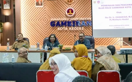 Pj Wali Kota Kediri Beri Arahan Pada Evaluasi Kinerja Pelayanan RSUD Gambiran
