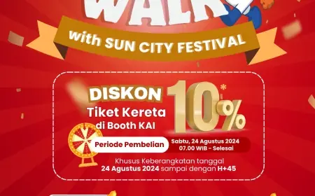 KAI Daop 7 Madiun Berikan Diskon 10 Persen Acara Merah Putih with Suncity Festival 2024.