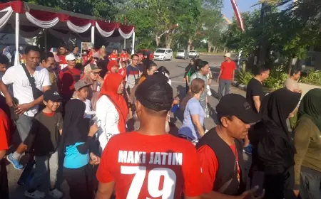 Semarak Jalan Sehat Merah Putih MAKI Jatim Libatkan  Ratusan Warga