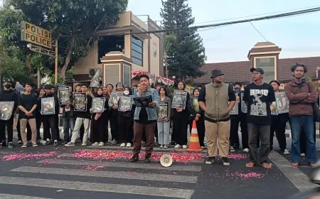 Buntut Tindak Kekerasan Polisi, Mahasiswa Demo Mapolres Kediri Kota