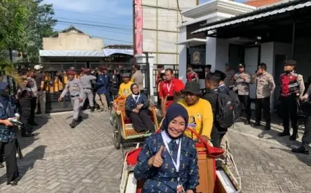 Daftar Pilkada Nganjuk, Ita Triwibawati - Zuli Rantauwati Naik Becak ke KPU