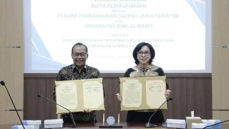 Bank Jatim Teken MoU UNS Dukung SDM Penyelenggaraan Tri Dharma Perguruan Tinggi Dunia Pendidikan