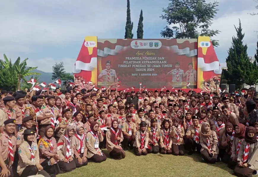 Gelar Apel Akbar Pramuka Tingkat Penegak se-Jatim Raih Tiga Rekor MURI Sekaligus