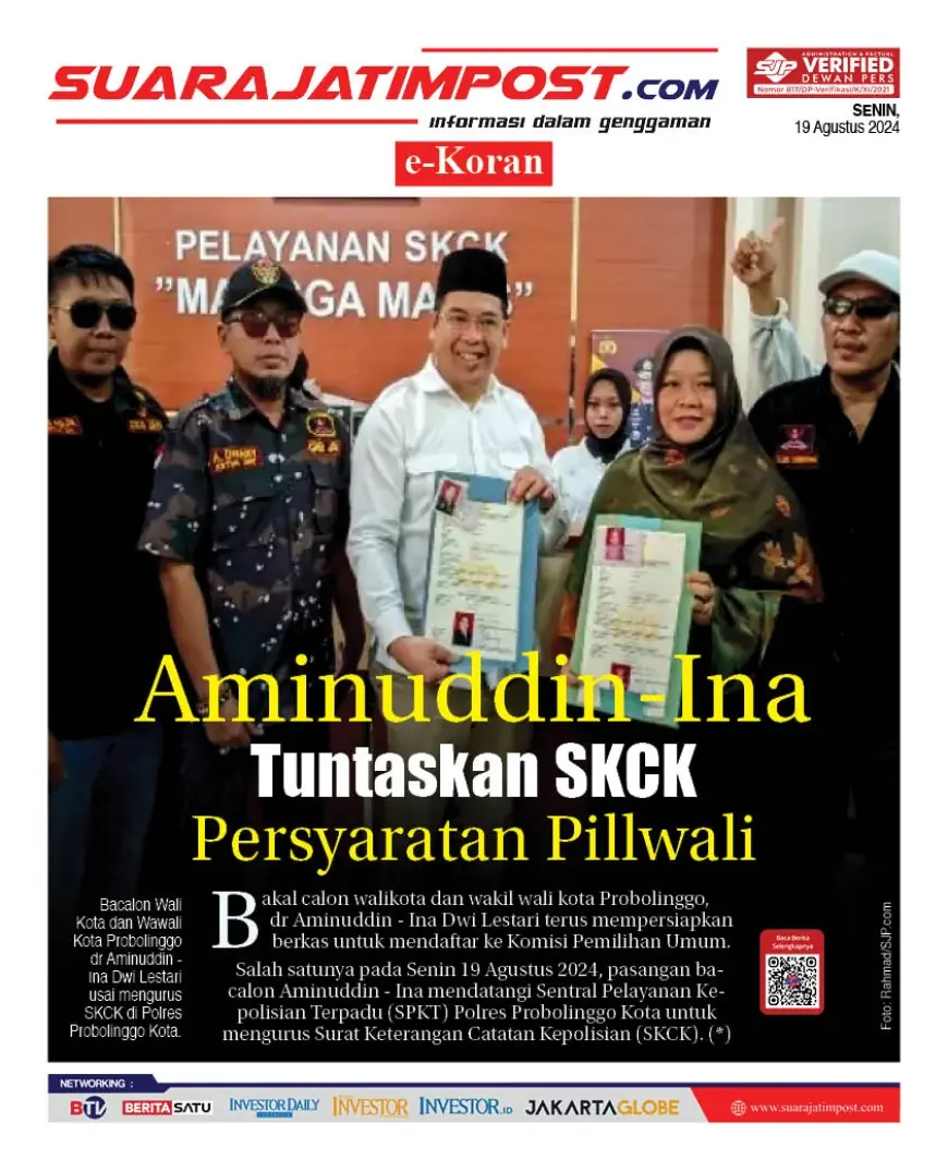 eKoran, Edisi Senin, 19 Agustus 2024