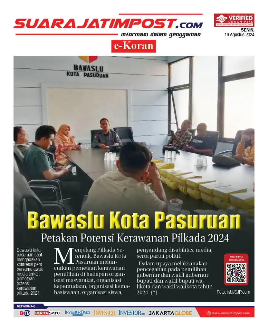 eKoran, Edisi Senin, 19 Agustus 2024