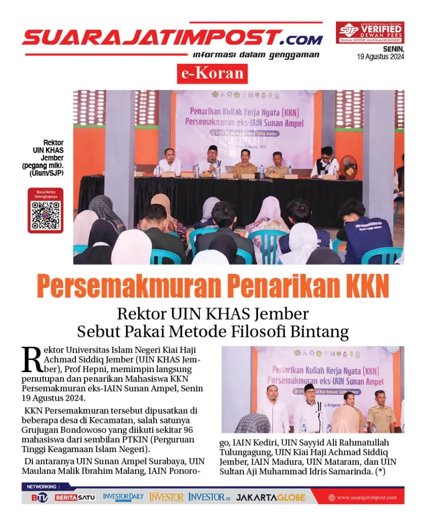 eKoran, Edisi Senin, 19 Agustus 2024