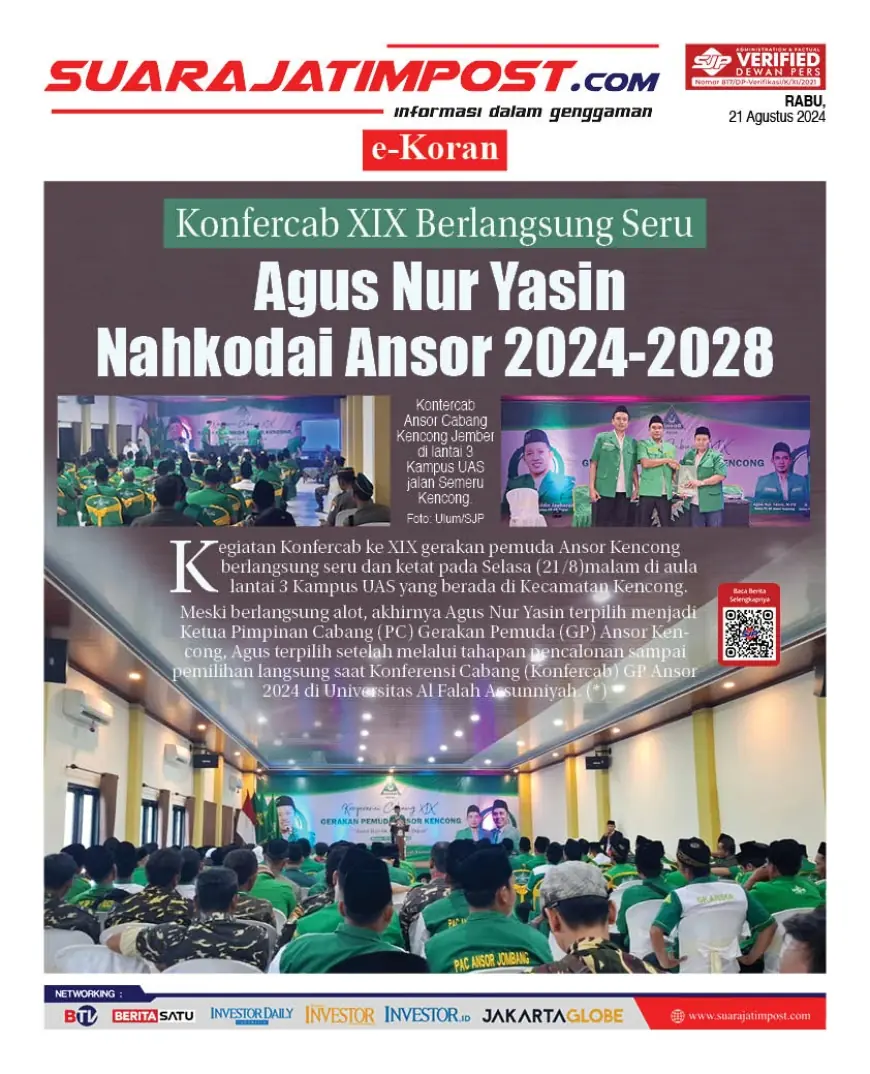 eKoran, Edisi Rabu, 21 Agustus 2024