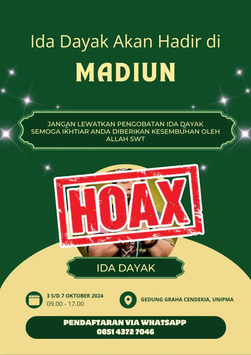 Acara Pengobatan Alternatif Ida Dayak di Graha Cendekia UNIPMA, Pihak Pengelola Pastikan Itu Hoax.