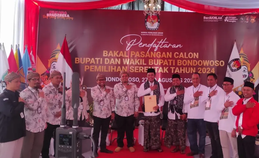 Pilkada 2024, Ra Hamid - Ra As'ad Daftar ke KPU Bondowoso