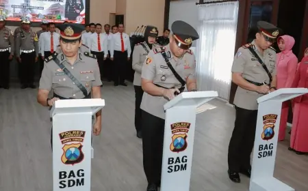 Jelang Pilkada Serentak 2024, Polres Jombang Sertijab Tiga Perwira