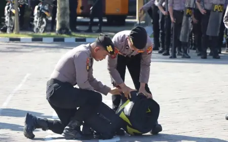 Siap Amankan Pemilu 2024, Polres Nganjuk Gelar Latihan Dalmas