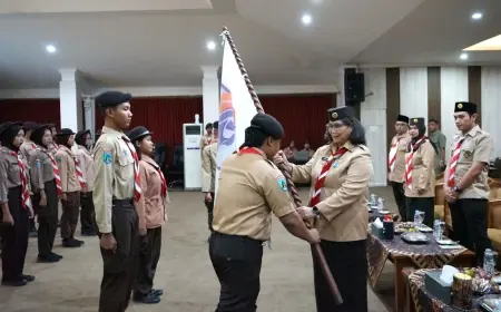 Pj Wali Kota Kediri Lepas Kontingen Peran Saka Daerah Jatim 2024 Kwartir Cabang Gerakan Pramuka Kota Kediri