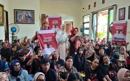 Ratusan Relawan Sahabat Ganik, Siap Kerja Keras Menangkan Vinanda - Gus Qowim di Pilwali Kediri 2024.