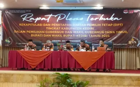 KPU Kabupaten Kediri Tetapkan DPT Pilkada 2024, Ada 1.254.964 Pemilih