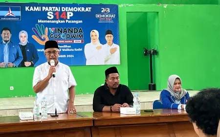 Bakal Calon Wakil Wali Kota Kediri Gus Qowim Sampaikan Visi Misi ke Ratusan Kader Partai Demokrat