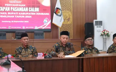 Dua Pasangan Calon Untuk Pilkada Jombang 2024 Resmi Ditetapkan