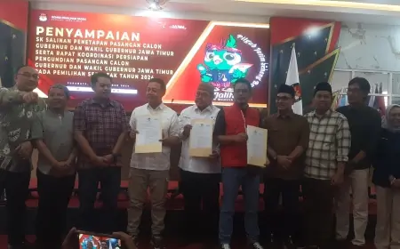 KPU Jatim Tetapkan Tiga Nama Paslon Pilgub Jatim 2024