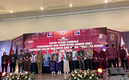Ini Dia Nomor Urut Paslon Wali Kota dan Wakil Wali Kota Kediri