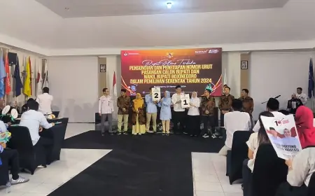 Penentuan Nomor Urut  Pilkada Kabupaten Bojonegoro 2024 Tuntas, Paslon Siap Dengan Visi - Misi