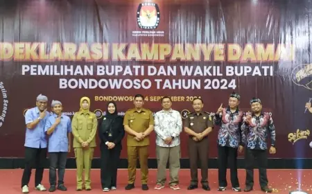 Deklarasi Kampanye Damai, Pj Bupati Bondowoso : Ciptakan Pilkada yang Sejuk dan Damai
