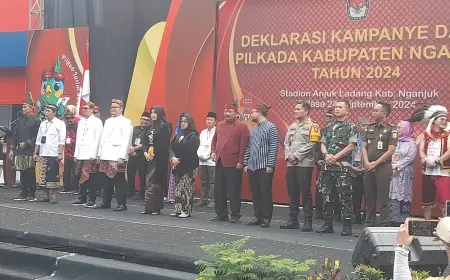 Tiga Paslon Pilkada Nganjuk Deklarasikan Kampanye Damai