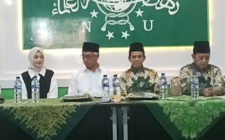 Vinanda dan Gus Qowim Silaturahmi ke PCNU Kota Kediri