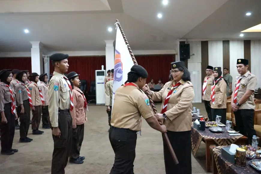 Pj Wali Kota Kediri Lepas Kontingen Peran Saka Daerah Jatim 2024 Kwartir Cabang Gerakan Pramuka Kota Kediri