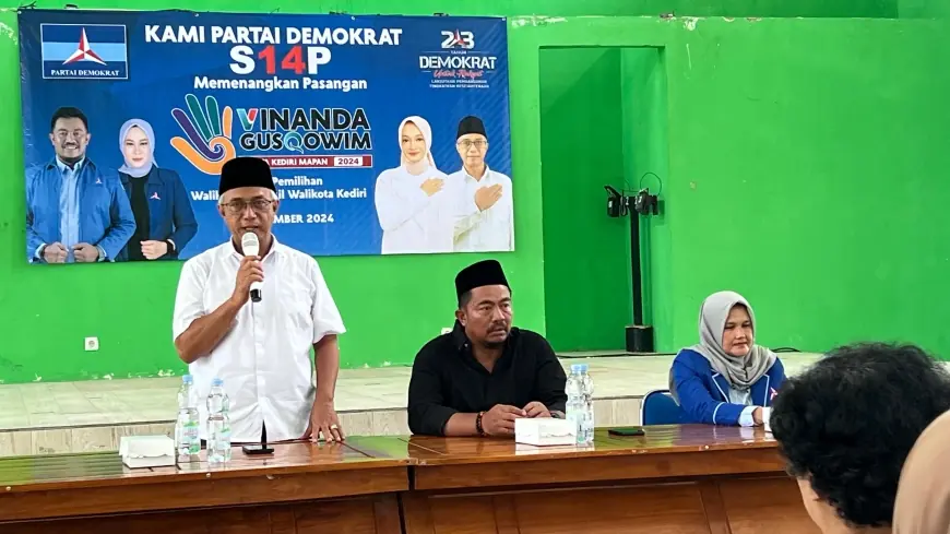 Bakal Calon Wakil Wali Kota Kediri Gus Qowim Sampaikan Visi Misi ke Ratusan Kader Partai Demokrat