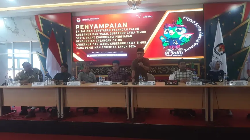 KPU Jatim Tetapkan Tiga Nama Paslon Pilgub Jatim 2024