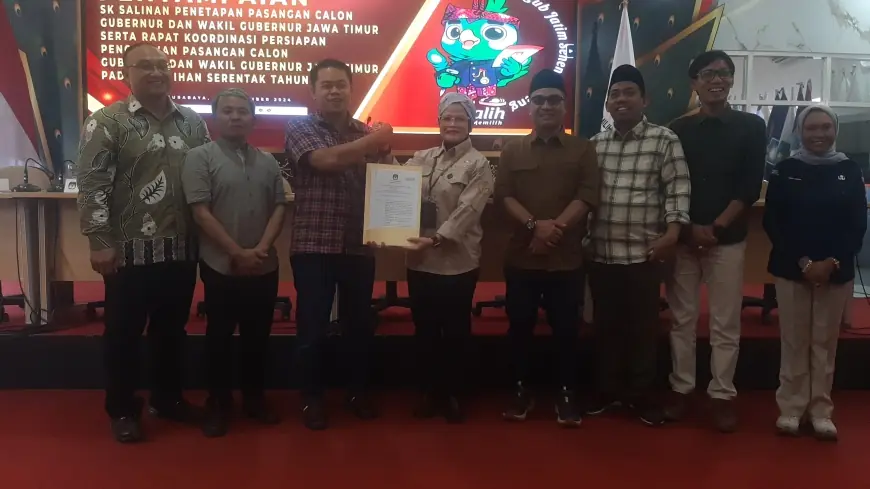 KPU Jatim Tetapkan Tiga Nama Paslon Pilgub Jatim 2024