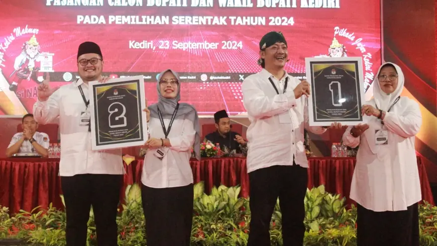 KPU Lakukan Tahap Pengundian Nomor Urut Kontestan Pilbup Kediri 2024