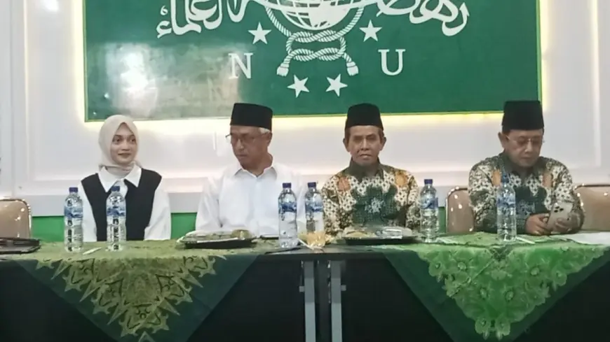 Vinanda dan Gus Qowim Silaturahmi ke PCNU Kota Kediri