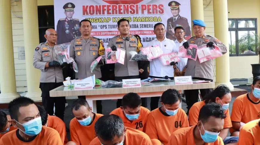 18 Tersangka di Nganjuk Ditangkap Selama Operasi Tumpas Semeru 2024