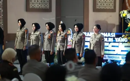 Terus Berprestasi, Polwan Nganjuk Juara 3 MC Bahasa Inggris Tingkat Jatim