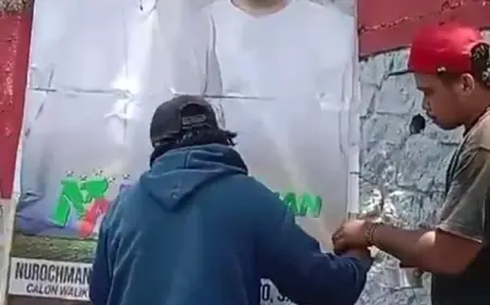 Banner Paslon NH Dirusak Oknum, Pelaku Terancam 2 Tahun Penjara