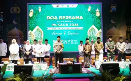 Pj Wali Kota Kediri Ikuti Doa Bersama Pilkada Aman dan Damai
